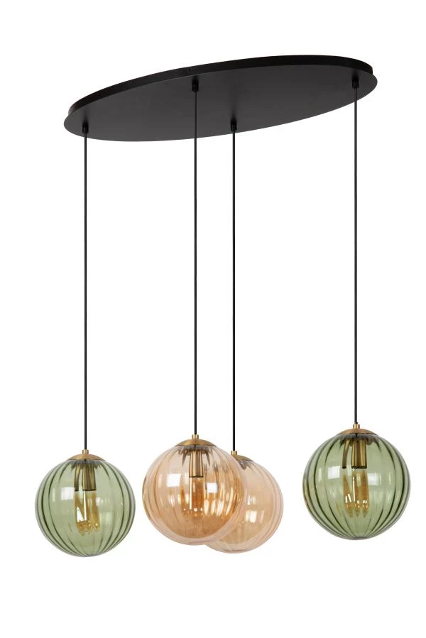Lucide MONSARAZ - Hanglamp - 4xE27 - Groen - uitgezet